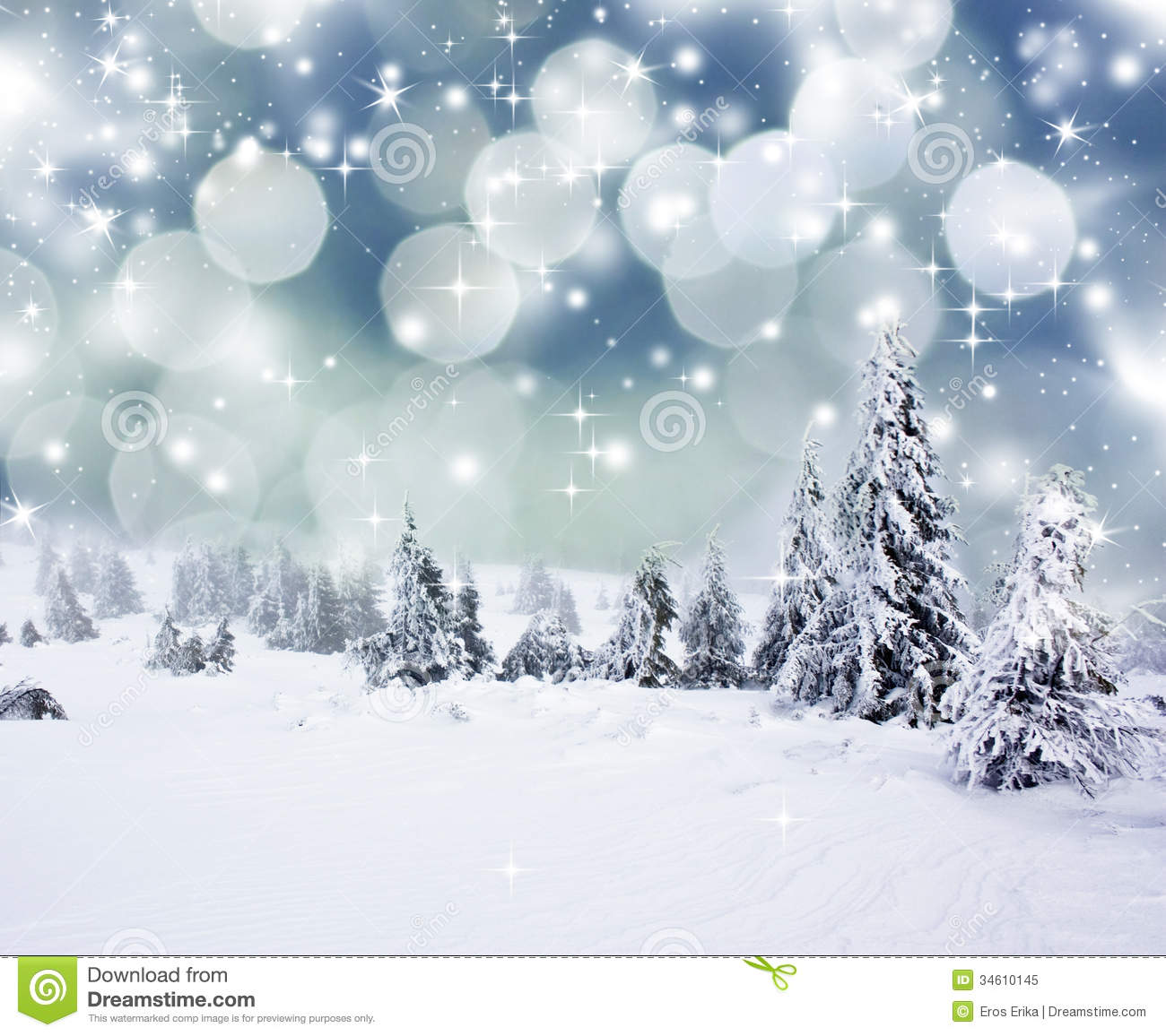 Christmas Background With Snowy Fir Trees Royalty Free Stock Photo    