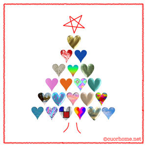 Christmas Tree Made Of Hearts    Heart Images    Cuorhome Net