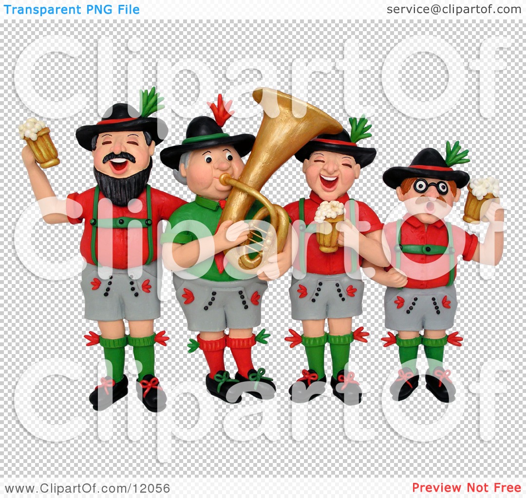 Clay Sculpture Clipart German Oktoberfest Band With Beer   Royalty