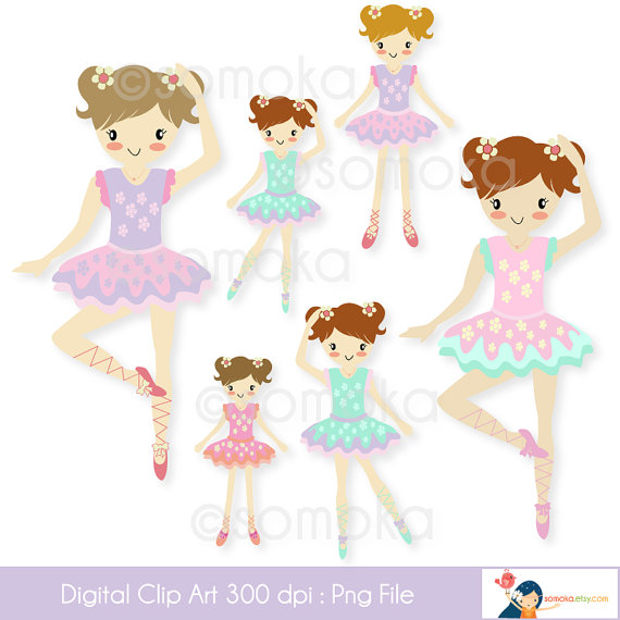 Cute Little Ballerina Digital Clip Art Set   Perfect For Scrapbooking