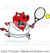 Devil Playing Tennis Beaver Playing Tennis Tennis Boy With A