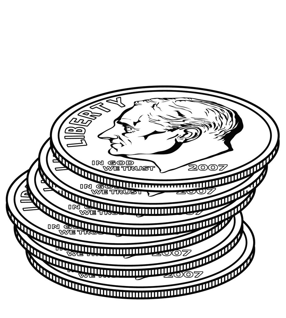 Displaying 20  Images For   Gold Coins Clip Art Black And White