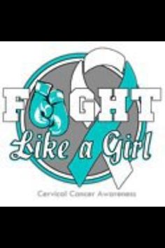 Girl  Teal Ribbon And Boxing Gloves For Cervical Cancer Awareness More