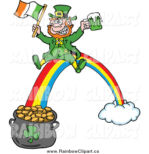 Irish Flag Sliding Down A Rainbow Rainbow Clip Art Lafftoon