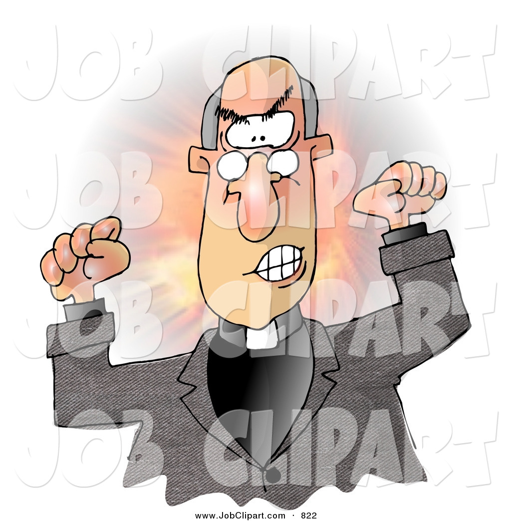 Job Clip Art Of A Angry Bald Pastor Throwing A Temper Tantrum In    