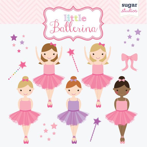 Little Ballerina 12 Piece Digital Clipart Set   Personal And Commerci