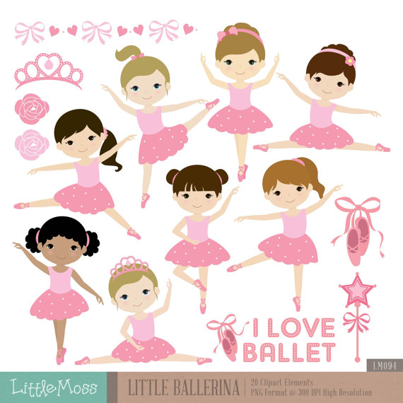 Little Ballerina Digital Clipart Ballet Clipart Ballerina Girl