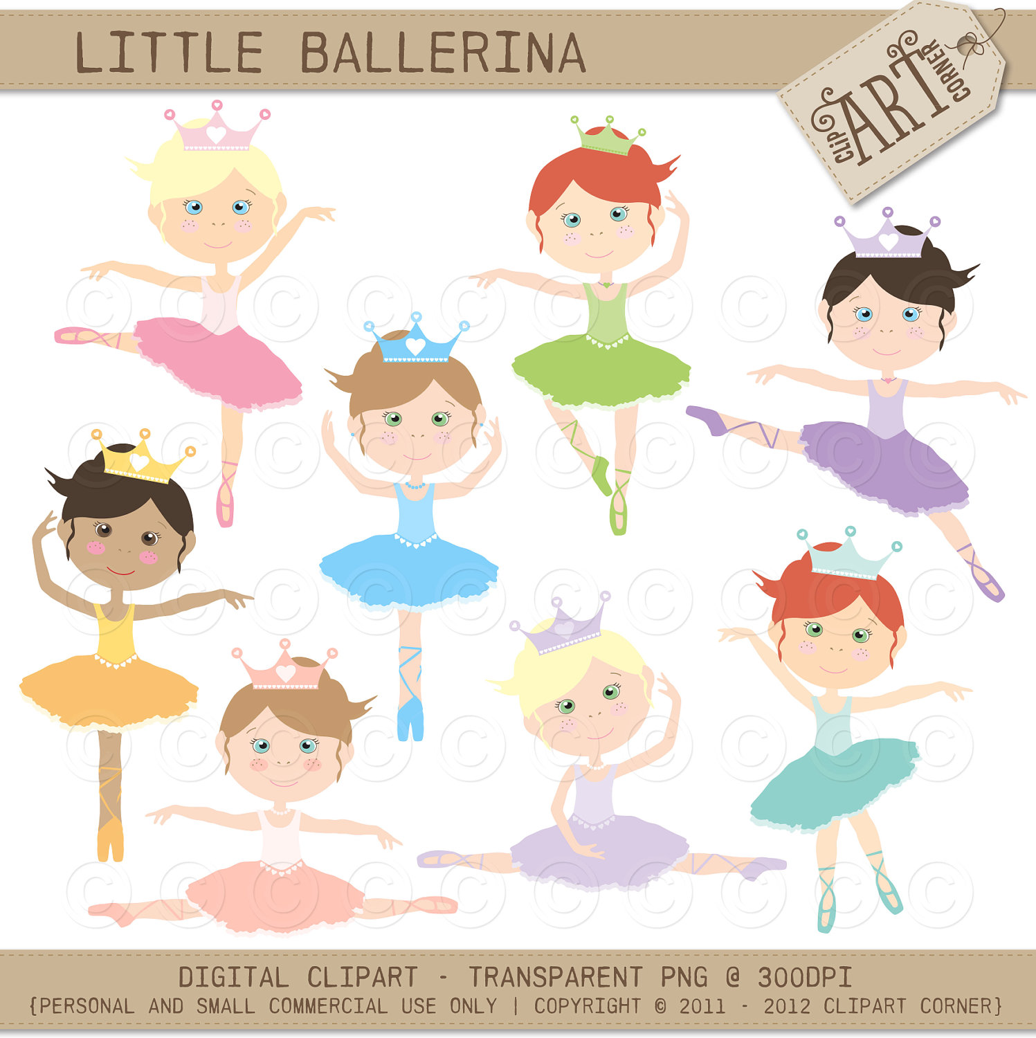 Little Ballerinas Clip Art   Digital Clipart By Myclipartstore