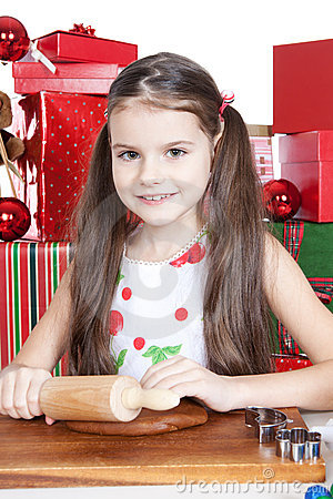 Little Girl Making Christmas Cookies Stock Images   Image  22303174