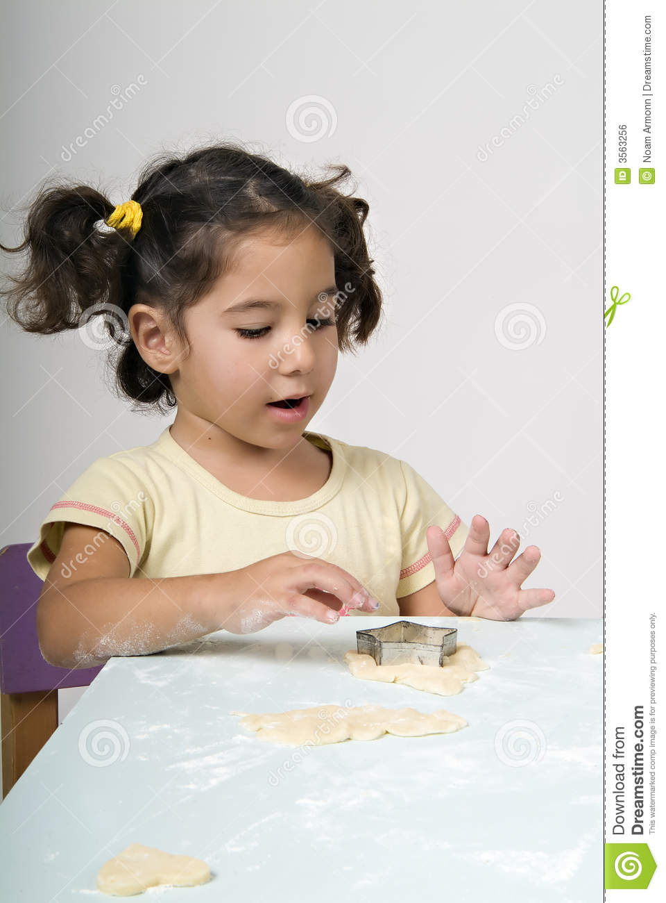 Little Girl Making Cookies Royalty Free Stock Image   Image  3563256