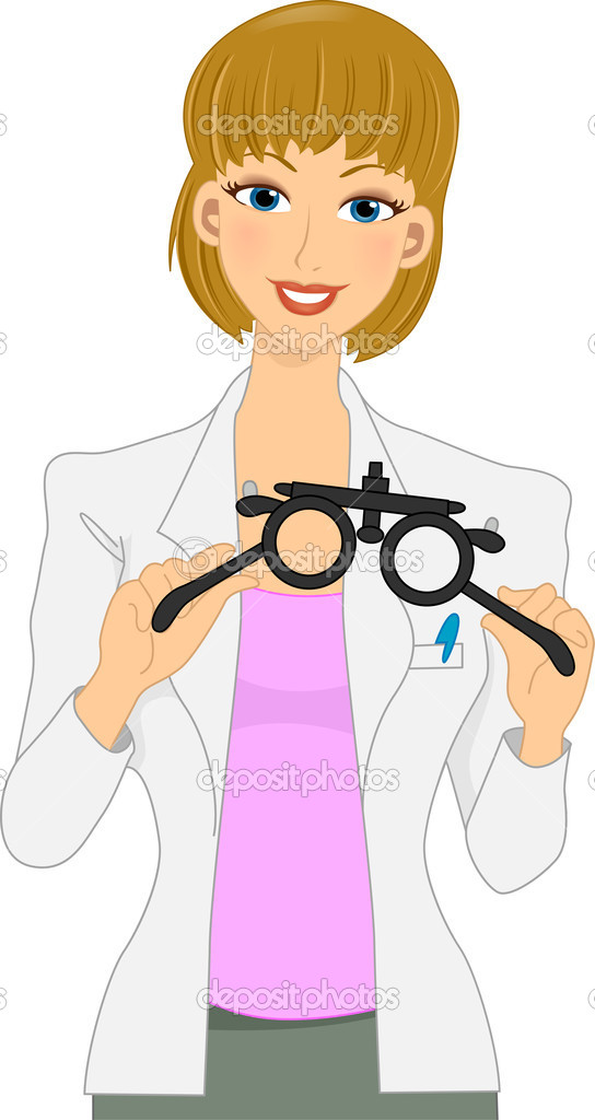 Of A Female Optometrist Preparing For An Eye Examination   Stock Image