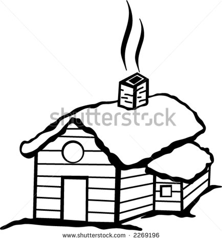 Winter Cabin   Stock Vector