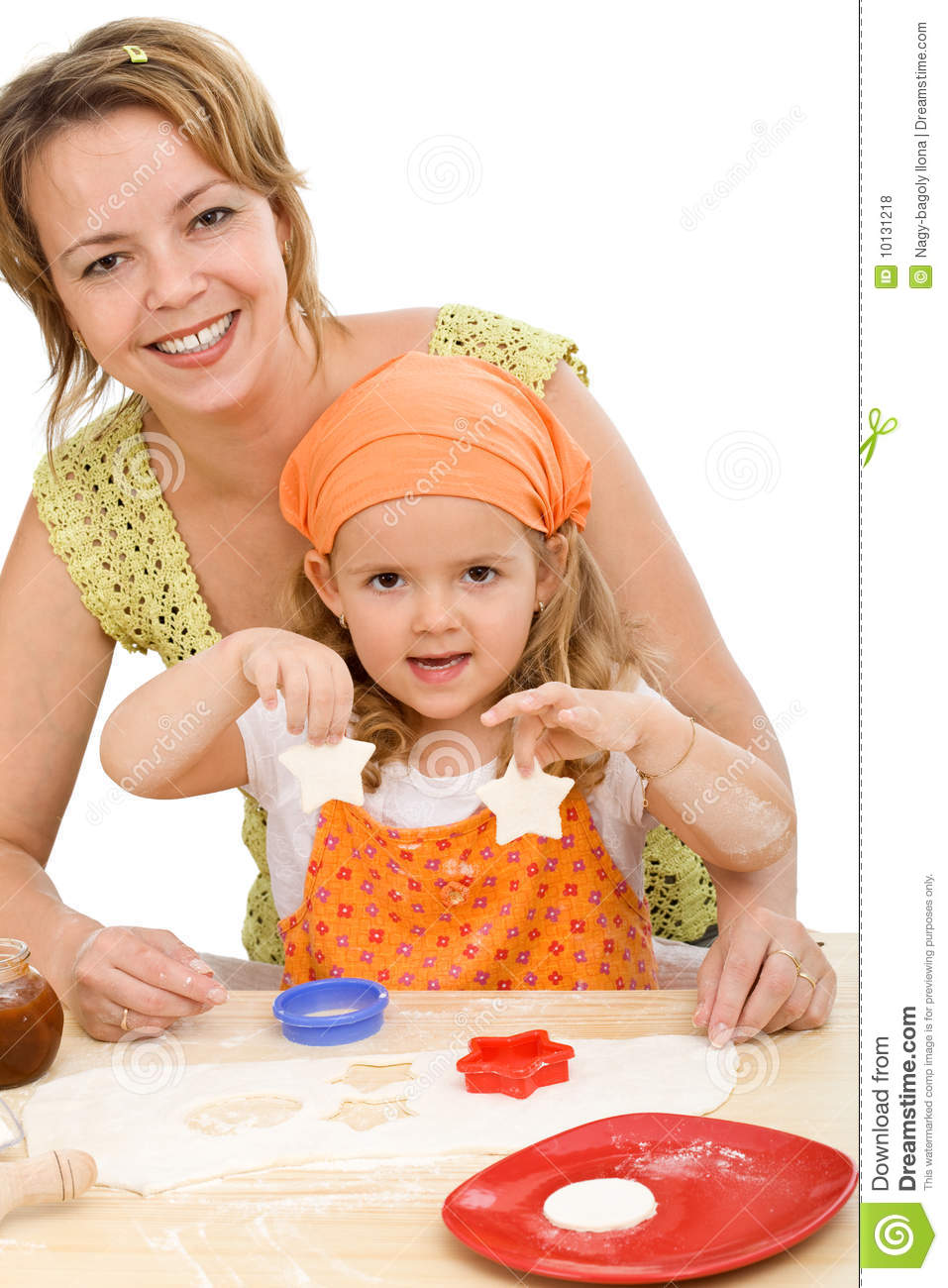 Woman And Little Girl Making Cookies Royalty Free Stock Photos   Image