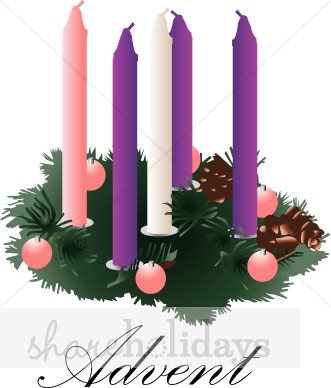 Advent Wreath With Five Candles   Christmas Wreath Clipart