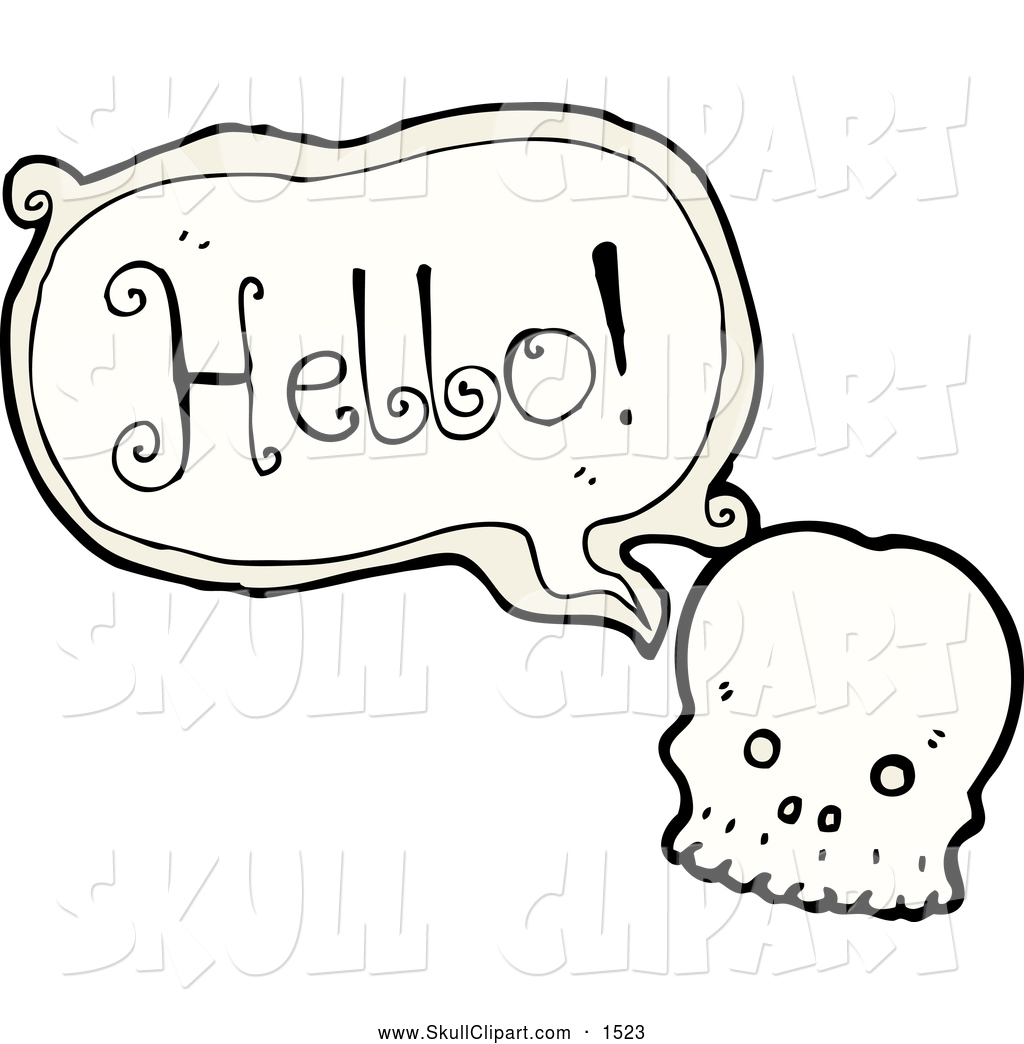 Art Of A Skull Saying Hello Skull Clip Art Lineartestpilot