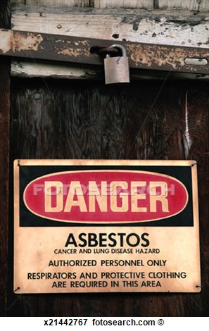Asbestos Warning Sign View Large Photo Image