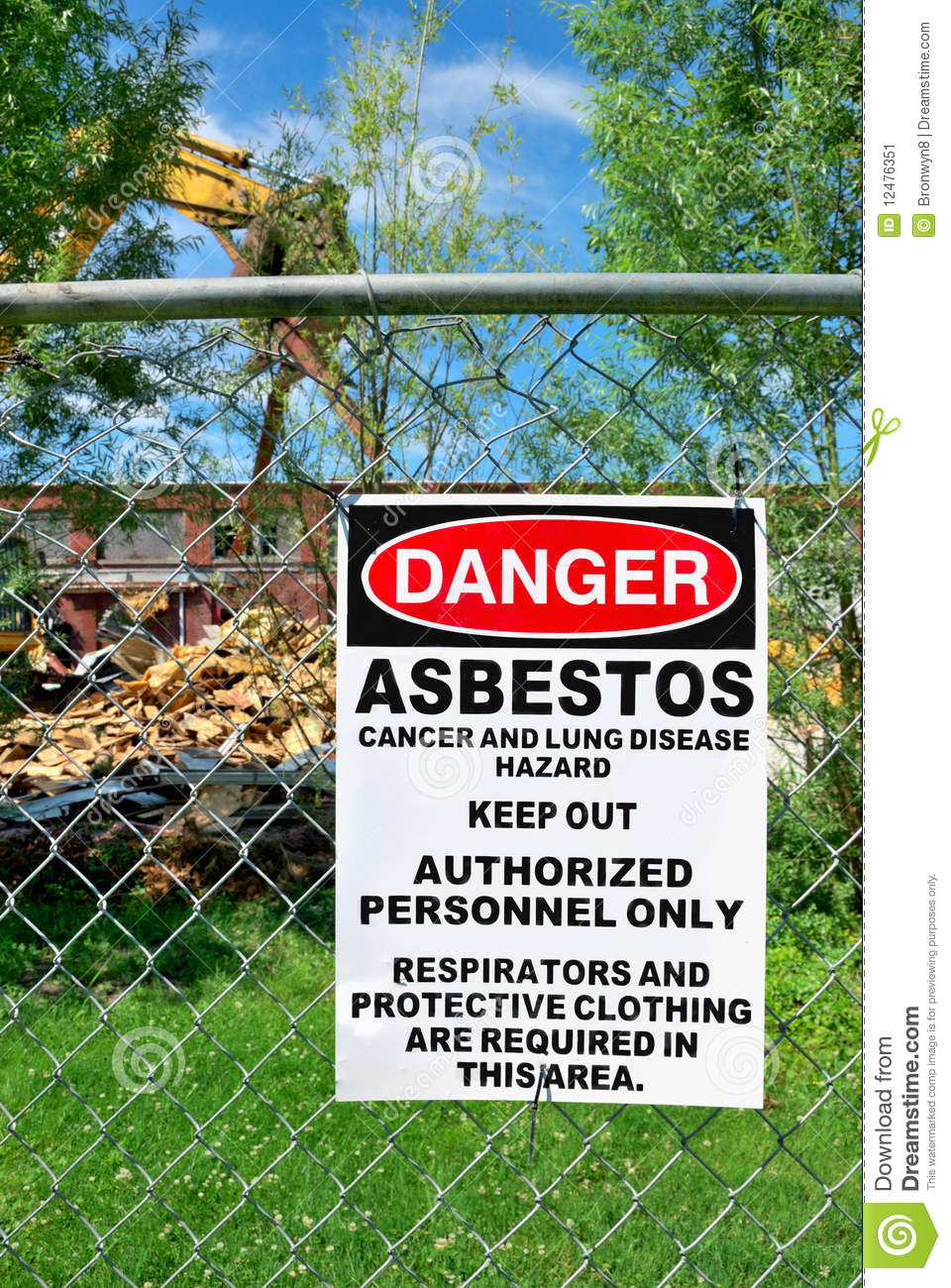 Asbestos Warning Stock Image   Image  12476351