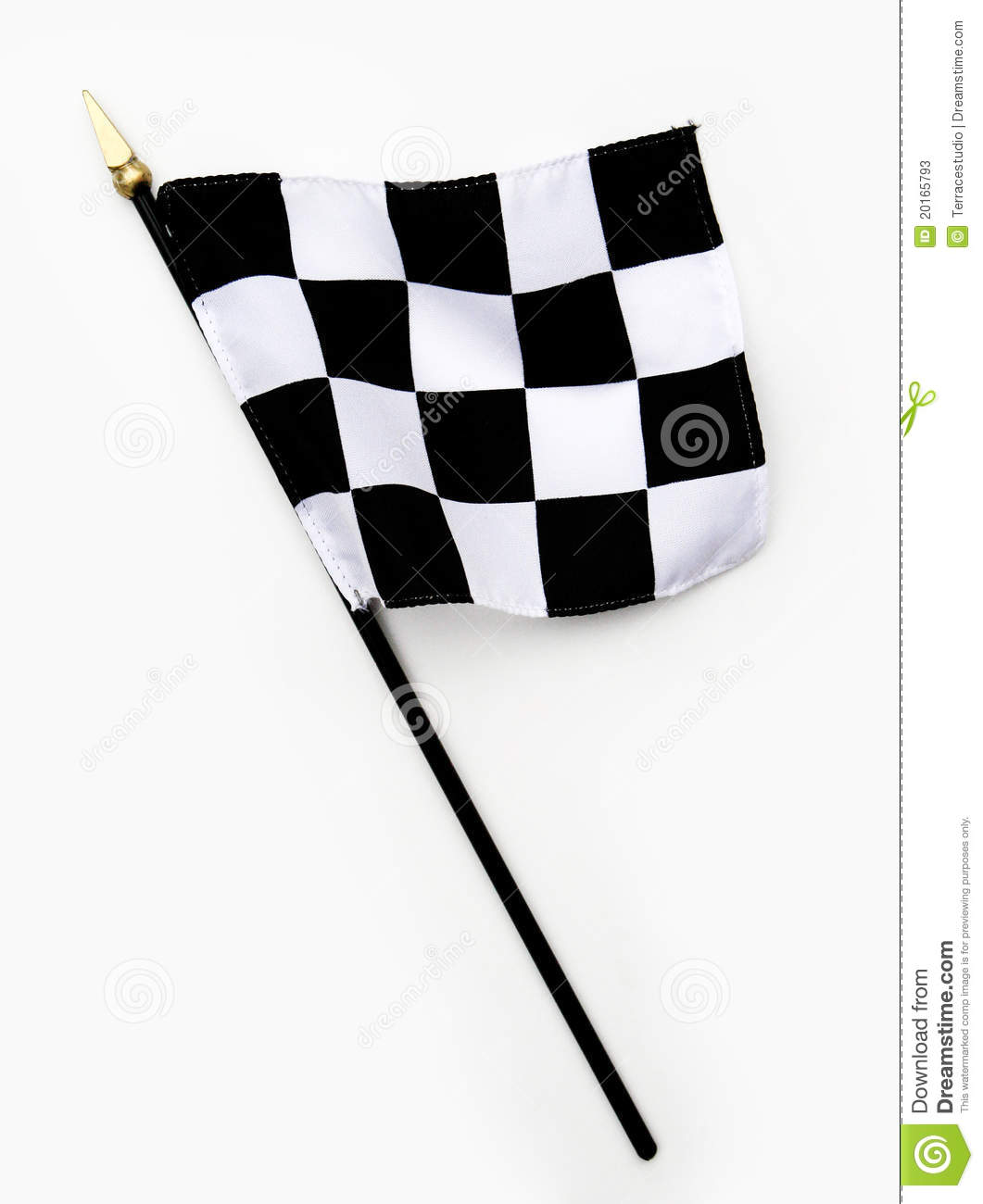 Black And White Finish Line Checkered Flag Isolated On White