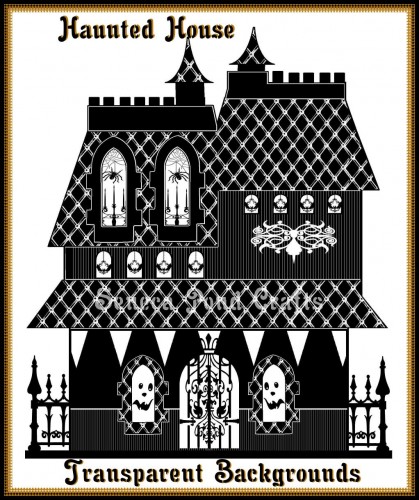 Black And White Whimsical Halloween Clipart Collection Png Files