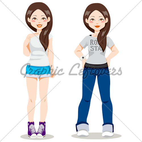 Casual Asian Woman   Gl Stock Images