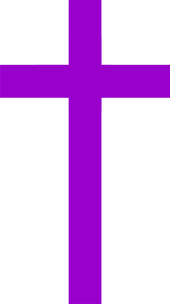 Christian Cross Image  Plain Purple Cross With A Blank Background