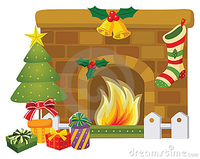 Christmas Fireplace Stock Photos   Image  7028543
