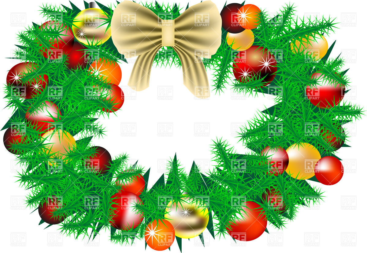 Christmas Wreath With Decorations 25410 Holiday Download Royalty