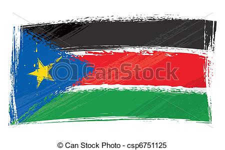Clipart Vector Of Grunge South Sudan Flag   South Sudan National Flag