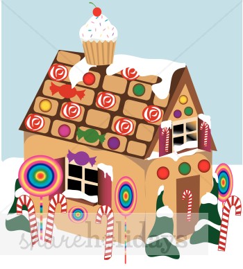 Colorful Gingerbread House Clipart   Gingerbread Clipart