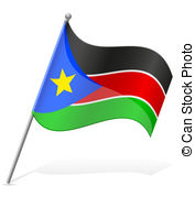 Flag Of South Sudan Vector Illustration Isolated On White
