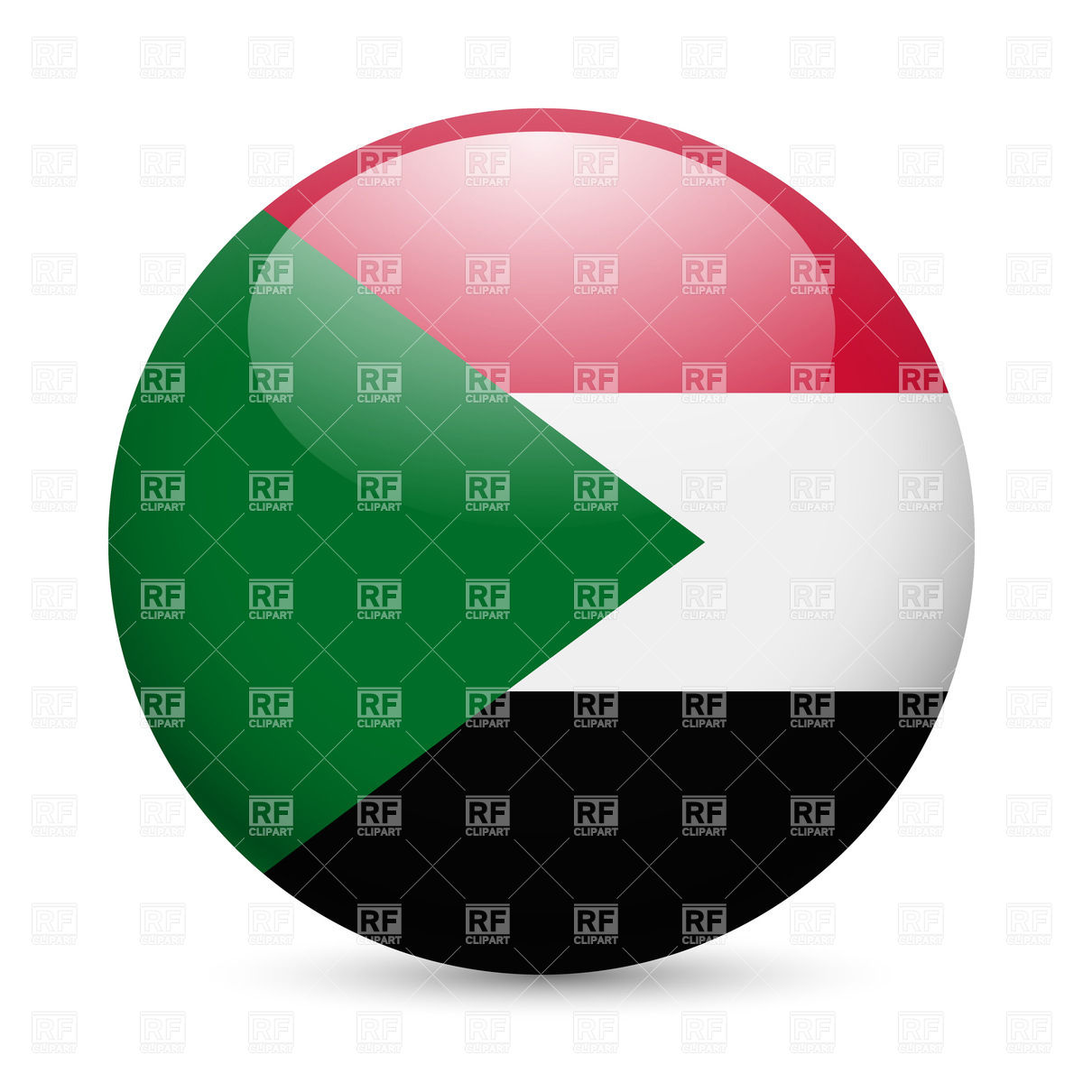 Flag Of Sudan On Round Glossy Button Icon Download Royalty Free