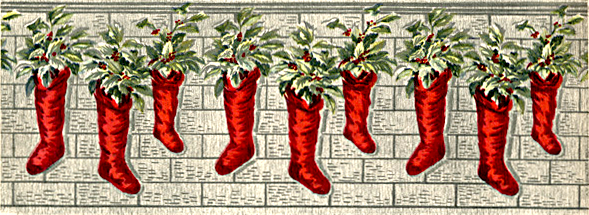 Free Vintage Christmas Stockings Background Pattern 1913 Free Vintage    