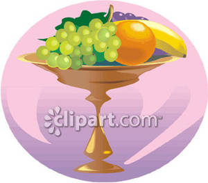 Fruit Platter With Grapes   Royalty Free Clipart Picture