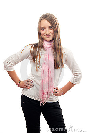 Full Figure Of The Beautiful Smiling Teenage Girl Stock Photo   Image