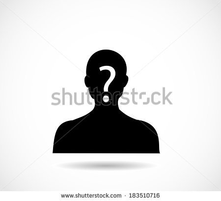 Man Head And Shoulders Silhouette With Excalmation Mark Vector   Stock