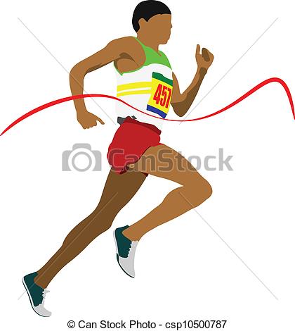 Of Man Running Hurdles Vector Illustartion Csp10500787   Search Clip