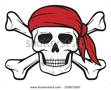 Pirate Skull Red Bandana And Bones  Pirates Symbol Skull And Cross    