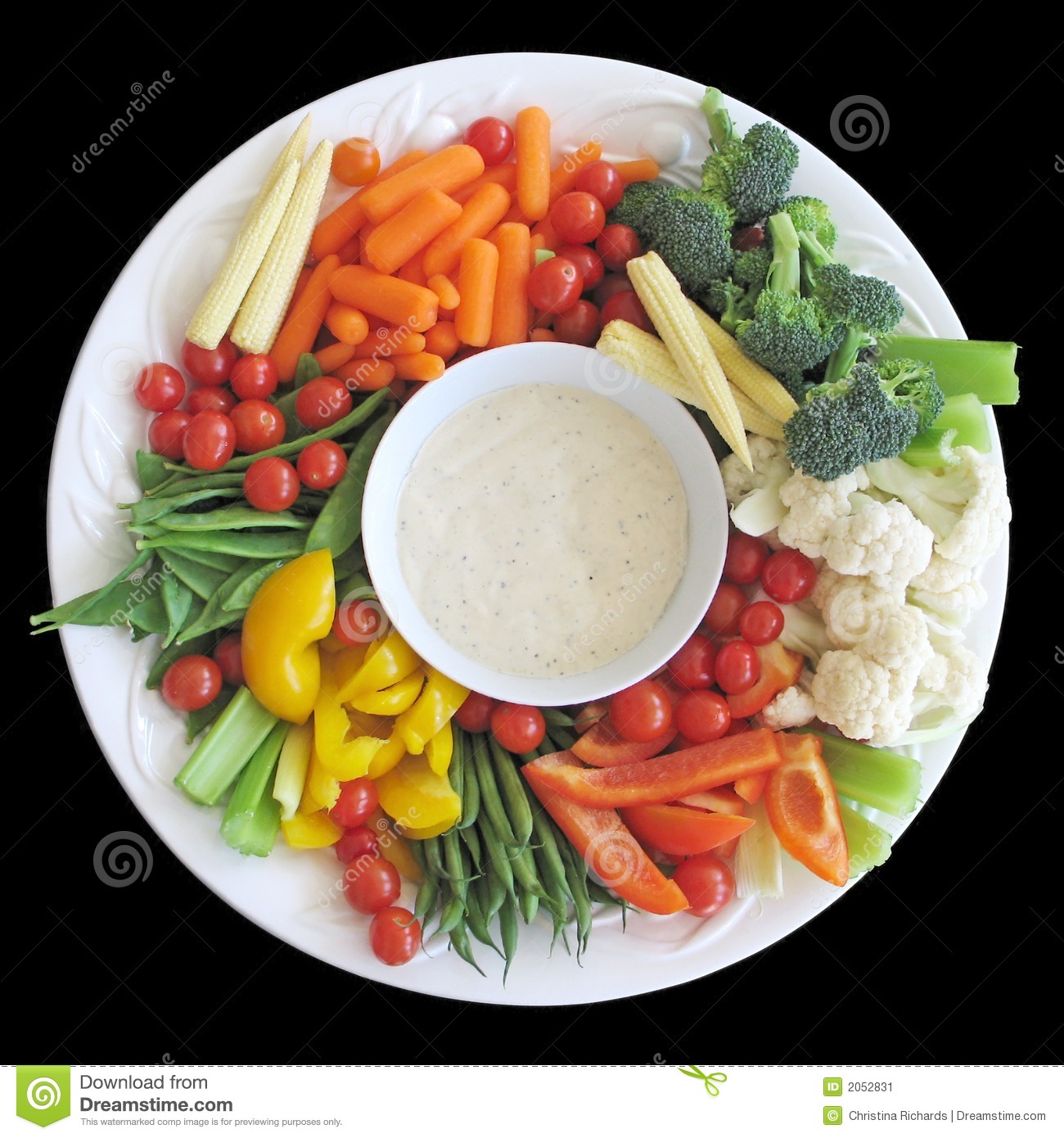 Platter Of Vegetables In A Harmonious Arrangement