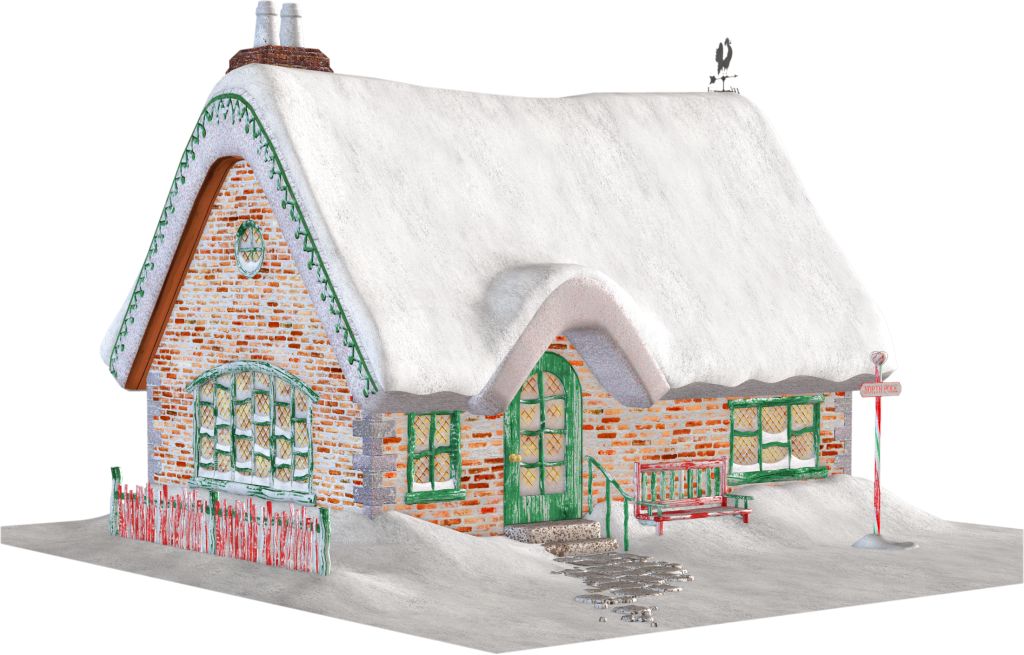 Santa S Cottage Clipart  A Cozy Cottage With A Snowy Roof  Click The