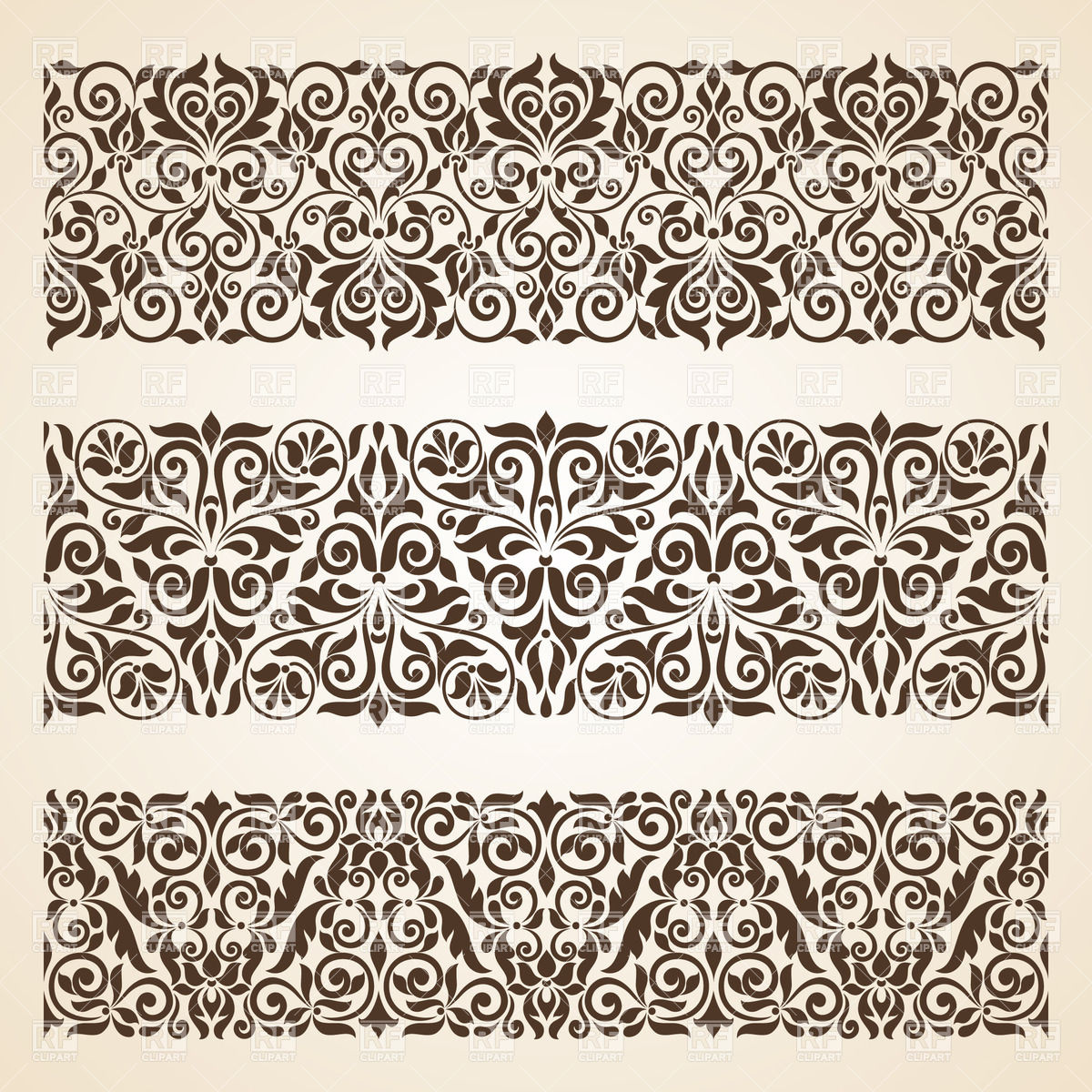 Set Of Floral Horizontal Borders Borders And Frames Download Royalty