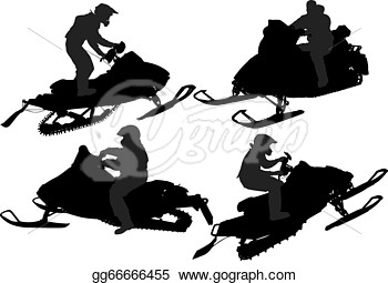 Snowmobiling Silhouette On White Background  Clip Art Gg66666455
