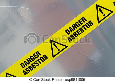 Stock Images Of Asbestos Warning Sign   Danger Asbestos Yellow Warning