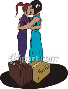 Telling Her Mother Goodbye As She Leaves For College Clipart Image Jpg