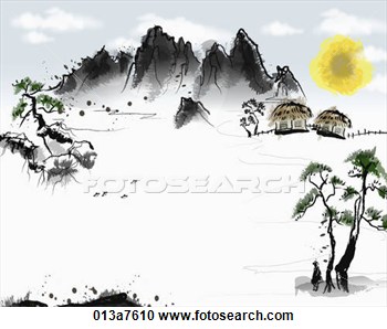 The Mountain Traditional House And Pine  Fotosearch   Search Clipart    