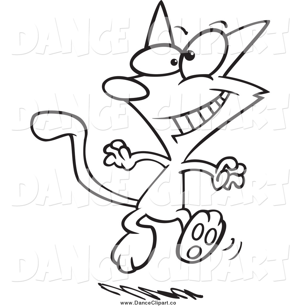 Black And White Happy Dancing Cat