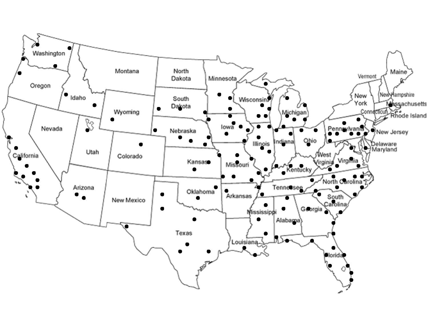Black And White Map Of The United States   Clipart Best