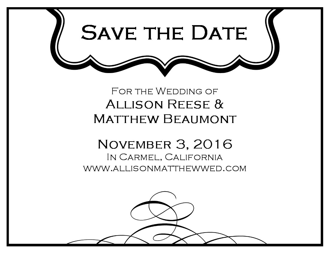 Black And White Save The Date Card