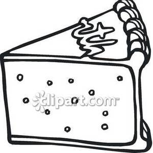 Black And White Slice Of Cake   Royalty Free Clipart Picture