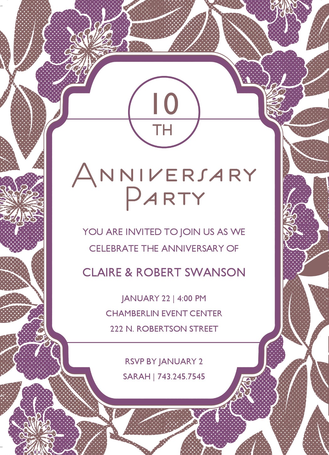 Blooming Anniversary Invitation