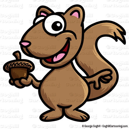Cartoon Squirrel Clip Art Stock Illustration   Coghill Cartooning